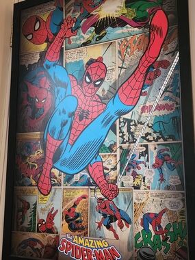 Marvel Spider-Man Comic Panel Wall Art - Red & Blue
